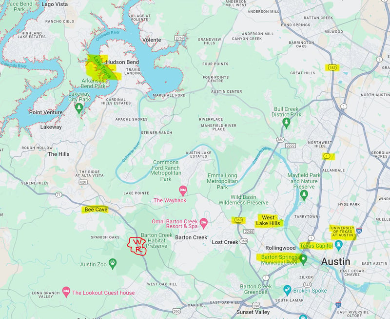 Map of Austin - White Rocks - Lake Travis-1